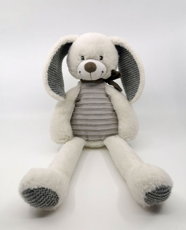 Tape à loeil - plush rabbit beige white grey scarf 40 cm 